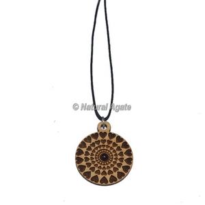 Pendentifs de bijoux de mode taille personnalisée couleur pendentifs en bois gravés assortis-agate naturelle - Product Image 5