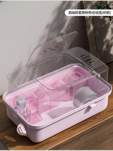 Çevre Dostu Küçük Hayvanlar İçin PP+PET+PES Malzemeli Plastik Tepsili Hamster, Kemirgen, Sıçan Kafesi, Düğme Kapatmalı Yarım Daire Şeklinde - Product Image 2