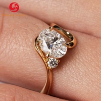 Bague en diamant de laboratoire certifié IGI PHPT CVD, or massif 10K 14K 18K, diamant de laboratoire taille ovale, bague de fiançailles et de mariage