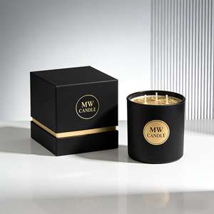 Custom Black Scented Soy <strong>Candle</strong> Handmade Eco-Friendly Fragrance <strong>Aroma</strong> <strong>Candle</strong> with Gift Box OEM/ODM Private Label - Product Image 3