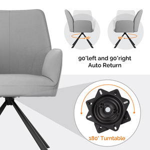 Chaise de salle à manger pivotante en tissu moderne, hauteur réglable, dossier amovible, siège en éponge souple pour la maison, le bureau, la cave à vin, l'atelier - Product Image 5