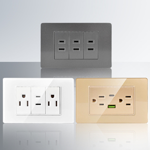 Pannello Elettrico in Vetro Standard Americano con <span class=keywords><strong>USB</strong></span> Tipo-C per Ricarica Rapida, Interruttori e Prese Domestiche - Product Image 2