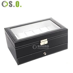 Boîte de rangement pour bijoux et montres en cuir PU personnalisée avec logo - Product Image 5