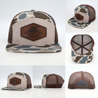 Gorra Richardson 168 de Alta Calidad, 7 Paneles, Personalizada, con Malla, Parche de Cuero con Logotipo, Gorra de Caza Verde Camuflaje, Gorra Trucker Richardson 112