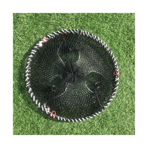 50cm * 25cm bobina de acero comercial recubierto de plástico cangrejo olla PE malla plegable acuicultura trampa jaula pesca camarón langosta CANGREJO - Product Image 5