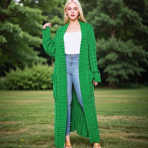 Bestseller Manteau à poches torsadées Automne Hiver Nouveauté pour la mode féminine européenne et américaine Veste élégante <span class=keywords><strong>Cardigan</strong></span> décontracté - Product Image 3