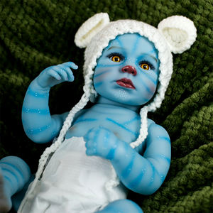 Lifereborn 46cm 18 pulgadas Alien pintado Reborn Baby Dolls <span class=keywords><strong>Avatar</strong></span> dibujo realista bebé modelo muñecas juguetes con vinilo completo - Product Image 4
