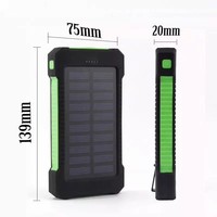Batterie solaire étanche de haute qualité 20000mAh avec entrée Micro USB, matériau PVC, double ports USB pour le camping