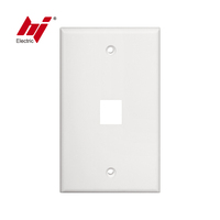 Single Gang Cat6 RJ45 Placa de pared Keystone Jack con tornillos Blanco