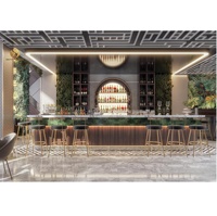 Comptoir de bar moderne pour café-restaurant, design d'intérieur 3D personnalisé pour restaurant, mobilier de bar pour lounge chicha, ensemble de canapés de salle à manger
