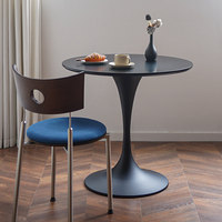 Table à manger ronde Tulip, plateau en MDF, base en alliage d'acier, table basse moderne, salon, petit appartement, bureau, style nordique, 4 places