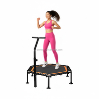 Trampolín Rebounder Zoshine con Manillar Ajustable, Diseño Silencioso con Bungee, Mini Trampolín para Ejercicio en Casa