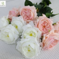 Rose artificielle en soie de haute qualité, à tige unique, toucher réel, revêtement en latex, pour décoration de mariage, de table, de fête ou de maison, vente en gros