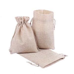 Pochette en satin écologique avec logo personnalisé, sac en toile de jute, sac à bijoux en lin, sac à cordon pour l'emballage des grains de café et les cadeaux - Product Image 4