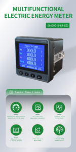 เครื่องวัดพลังงานไฟฟ้าอเนกประสงค์สาม<span class=keywords><strong>เฟส</strong></span> ES600C-S ความแม่นยำสูงพิเศษระดับ 0.2S พร้อมจอแสดงผล LCD รองรับ RS485 Modbus - Product Image 5