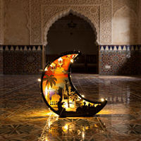 Lampe à bougie LED en forme de lune pour la décoration de l'Aïd, décoration de l'Aïd, décorations musulmanes islamiques Mubarak, éclairage de fête à domicile
