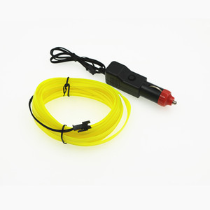 Iluminación ambiental interior para coche, con encendedor de cigarrillos, tira decorativa de luz fría EL con interruptor, tira de luz estroboscópica - Product Image 3