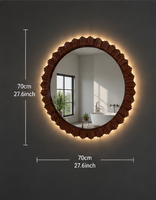 Miroir de maquillage intelligent avec éclairage LED, écran tactile, luminosité réglable, trois couleurs d'éclairage pour salle de bain