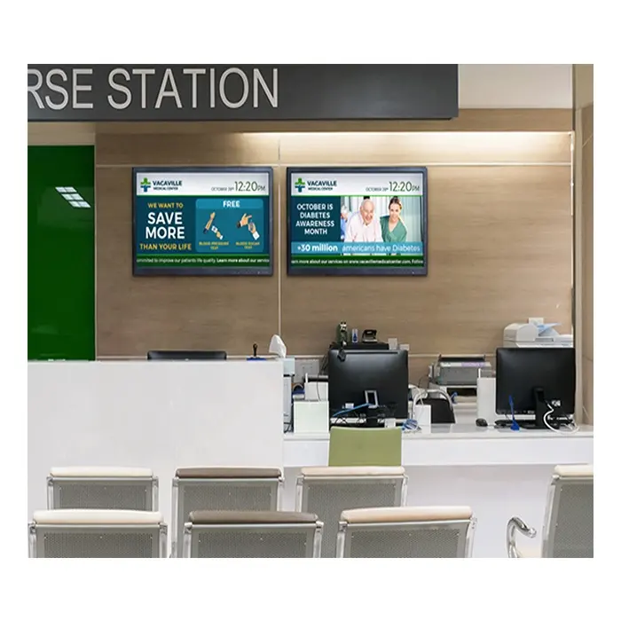 Fast food bank shop ospedale coda numero informazioni display schermo lcd basato sul web sistema di gestione delle code di segnaletica digitale