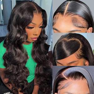 Perruques en cheveux humains vierges brésiliens 13x4/13x6 avec dentelle frontale – Styles Deep Wave et bouclés, dentelle HD transparente, sans colle - Product Image 1
