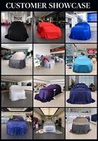 Housse de présentation de voiture sur mesure en satin de soie de luxe, tissu haute élasticité, logo de marque personnalisé