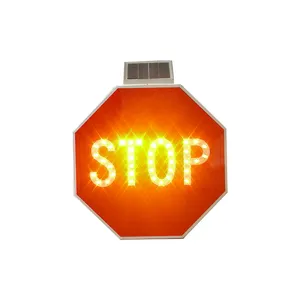 Hot Sale Reflective Flashing Road Sign Flashing Solar Traffic Sign Traffic Warning STOP Sign