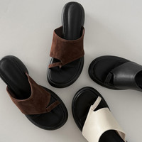 Sandales compensées pour femmes en cuir véritable, respirantes, à bout ouvert, à enfiler, tendance mode estivale