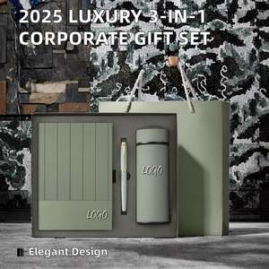 Nuevo Set de Regalo Corporativo Único 2025, Cuaderno 3 en 1 de Acero Inoxidable de Lujo, Bolígrafo, Taza Térmica, Regalo Promocional para el Día del Padre - Product Image 2