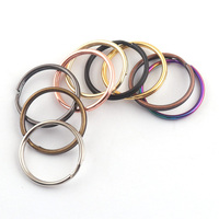 Porte-clés rond en métal, étiquette multicolore, 25mm/1 pouce, porte-clés fendu en métal pour porte-clés/sac à main -- approvisionnement d'usine à bas prix