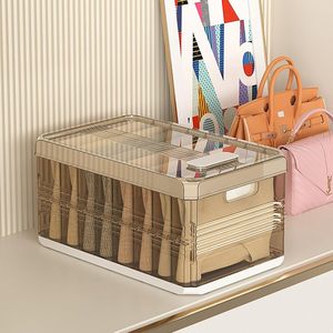 Nouvelles boîtes de rangement pliables en plastique, bacs de rangement, cartons, organisateur de vêtements à un seul niveau, style américain, pour cuisine et aliments - Product Image 4