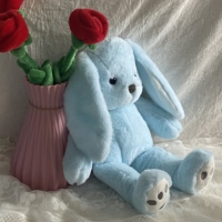 Peluche douce en forme de lapin, adorable animal en peluche, poupée lapin bleu clair, cadeau pour enfants, jouet doux personnalisé OEM