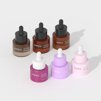 Flacon compte-gouttes en verre givré personnalisé 15 ml, flacon coloré pour sérum, huile essentielle, emballage cosmétique pour soins de la peau