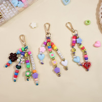 Kit de fabrication de bracelets et porte-clés perlés DIY transfrontalier, 10 boîtes, avec accessoires de bijoux et perles