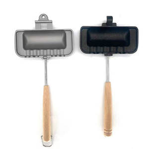 Poêle à sandwich double face antiadhésive pliable pour la cuisson du pain, des toasts, des crêpes, outil de cuisine pour le petit-déjeuner - Vente en gros - Product Image 5