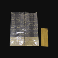 Sac cadeau personnalisé en plastique transparent recyclable de 30 microns d'épaisseur, imprimé en gravure dorée, pour emballage alimentaire, fond carré