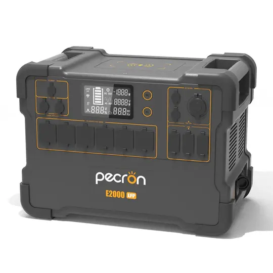 Centrale elettrica portatile a onda sinusoidale pura PECRON 2000 W sistema di energia solare a batteria LiFePO4, generatore solare