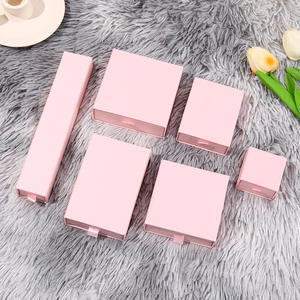 Cassetto di lusso regalo di carta cartone logo personalizzato stampato braccialetto di velluto orecchino collana anello imballaggio portagioie - Product Image 4