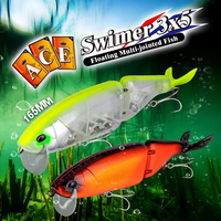 Leurre artificiel flottant multi-articulé effet UV eau salée, 3 lèvres 5 queues, conception détachable, pour pêche au brochet et à la perche en lac