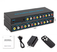 Commutateur RCA 4 entrées 3 sorties : séparateur AV 4 voies, sélecteur audio 3 sorties L/R avec télécommande, commutateur de distribution audio vidéo