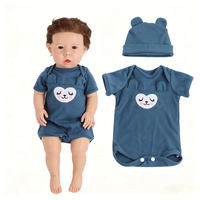 Poupée Reborn réaliste en silicone de 12 pouces, faite à la main, nouveau-né réaliste avec salopette à motif d'ours, cadeau pour filles et collectionneurs