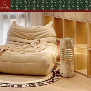 GOLDKING Luminaire de sol horizontal pour salon, en travertin beige, cylindrique à anneau, avec fente pour câblage, OEM ODM, direct usine - Product Image 4