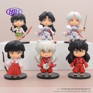 6 estilos Q versión Inuyasha Kagome <span class=keywords><strong>Kikyo</strong></span> Miroku figura modelo estatua coleccionable Anime Gashapon bolsa paquete regalo muñeca acción juguete conjunto - Product Image 6