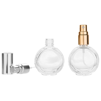 Flacon de parfum rond OEM de 10 ml, flacon pulvérisateur en verre, contenants cosmétiques de beauté, vaporisateur de voyage rechargeable portable