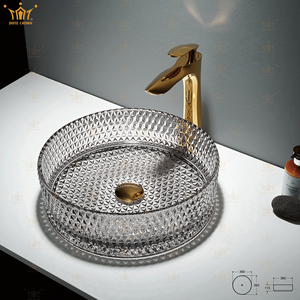 2025 haute qualité moderne cristal verre bol salle de bain évier coloré ovale <span class=keywords><strong>lavabo</strong></span> égouttoir indépendant pour hôtels Villas - Product Image 6