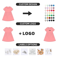 Robe d'été personnalisable en bambou doux pour filles, à manches courtes, décontractée pour tout-petits, respirante, pour le quotidien des enfants