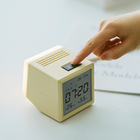Réveil numérique LED électronique avec affichage de la température, lumière nocturne multifonctionnelle, design rétro pour utilisation au chevet/sur table