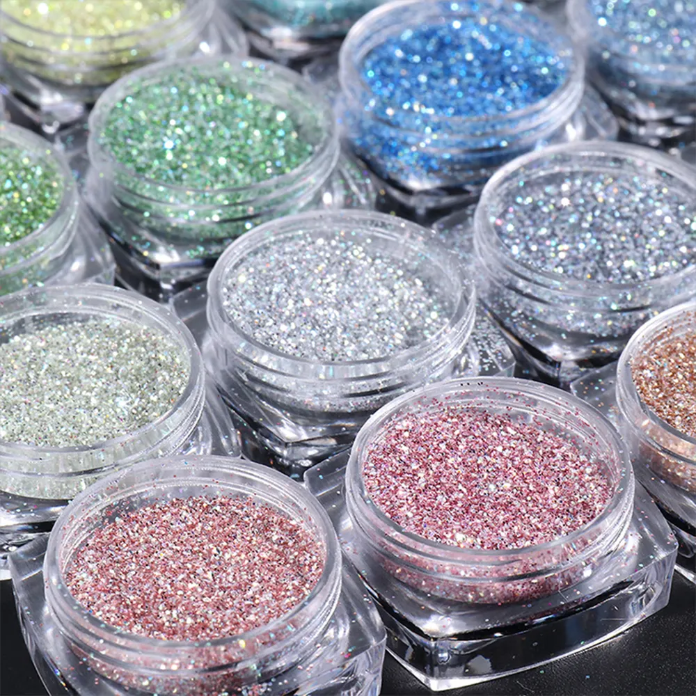 Kolortek diamante Flash Glitter brillante riflettente Glitter zucchero in polvere per unghie