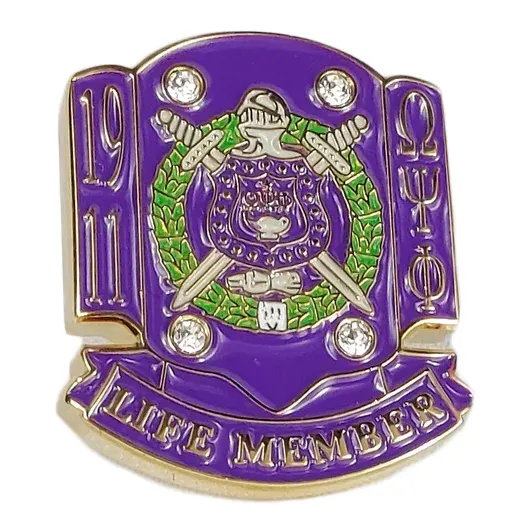 Custom Emaille Pin Low Moq Zinklegering Metalen Hard Email Pinnen Omega Psi Phi Broederschap Reversspeld