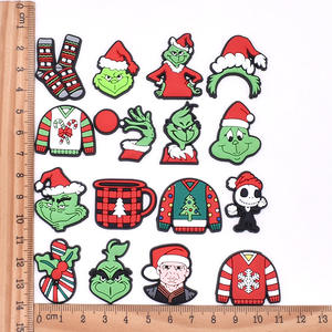 Breloques de décoration de chaussures de Noël <span class=keywords><strong>Grinch</strong></span> en PVC souple en gros HY, breloques personnalisées de marque de créateur pour sabots - Product Image 4
