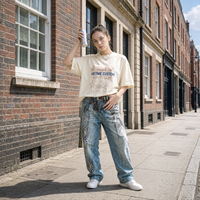 T-shirt Oversize Unisexe en Molleton Lourd 270 g/m² avec Imprimé Numérique en Soie Tricotée Formelle, Coupe Évasée Unie